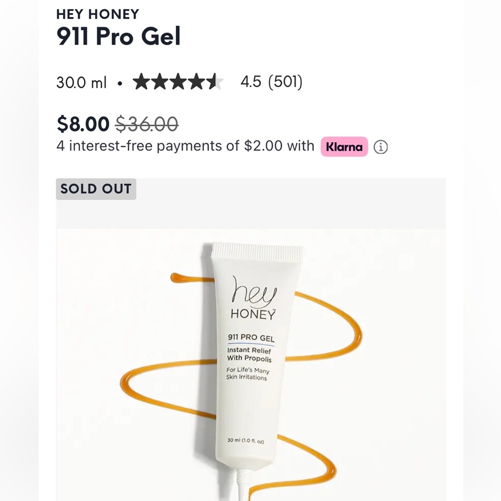 Hey Honey  911 PRO GEL  Instant Relief with Propolis Serum - Picture 4 of 6